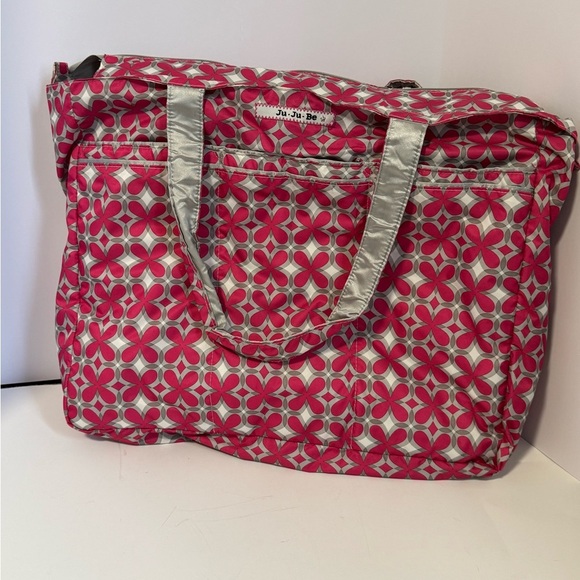Ju Ju Be Pink Gray Silver Pinwheels large lightweight bag - Picture 1 of 7